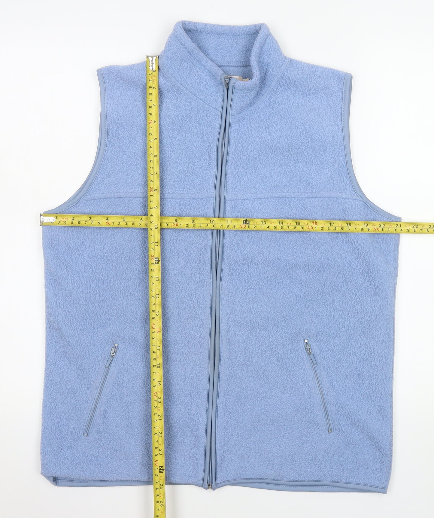 EWM Women Blue Fleece Full Zip Waistcoat Size 14