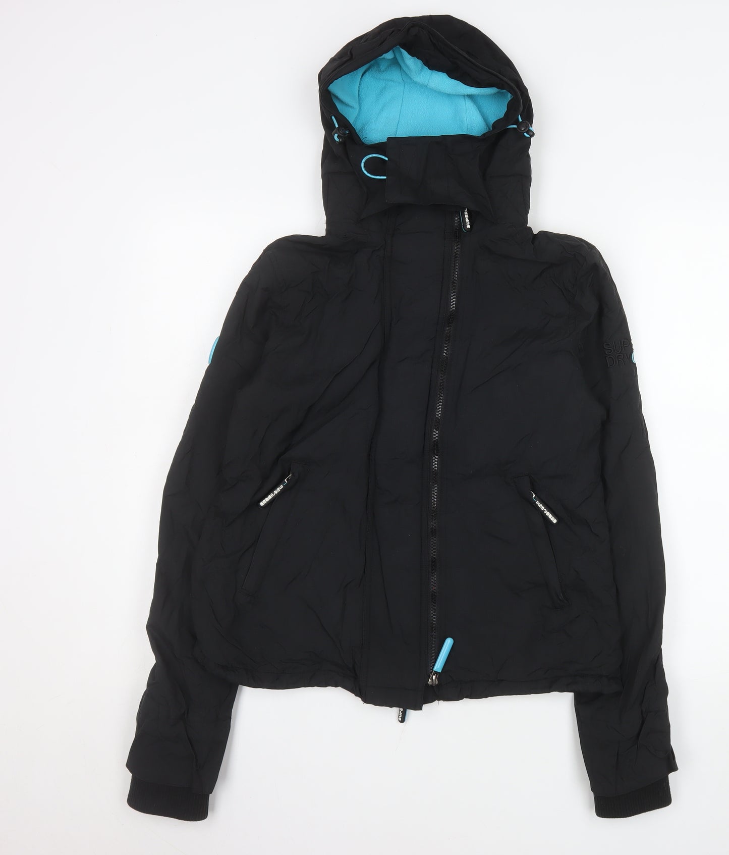 Superdry Womens Black Hooded Puffer Jacket Size 12