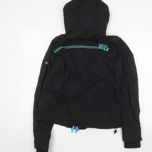 Superdry Womens Black Hooded Puffer Jacket Size 12
