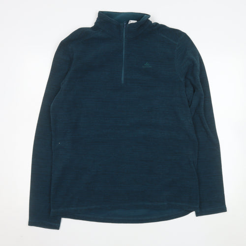Decathlon Men's Blue XL Fleece 1/2 Zip Pullover Sweatshirt