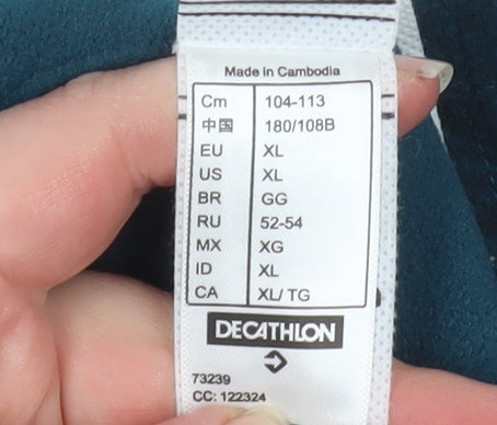 Decathlon Men's Blue XL Fleece 1/2 Zip Pullover Sweatshirt