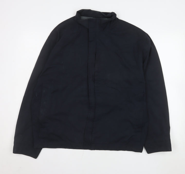 Next Men's Blue M Basic Jacket Stand-Up Collar Lined Zip Casual