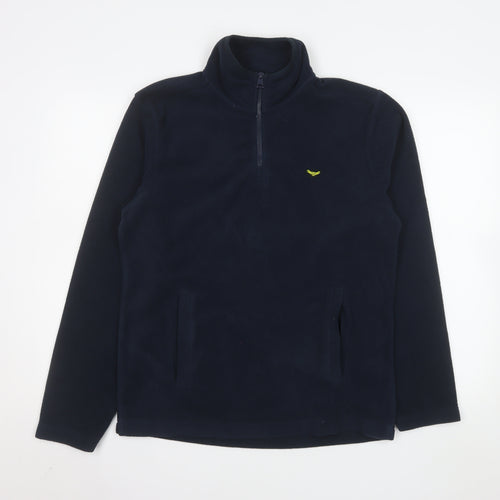 Threadbare Men’s Blue Fleece 1/4 Zip Pullover Sweatshirt Small