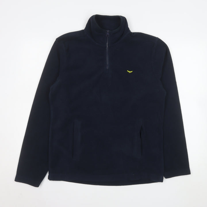 Threadbare Men’s Blue Fleece 1/4 Zip Pullover Sweatshirt Small