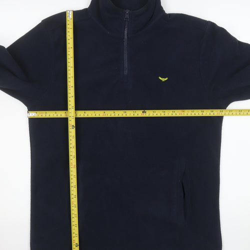 Threadbare Men’s Blue Fleece 1/4 Zip Pullover Sweatshirt Small