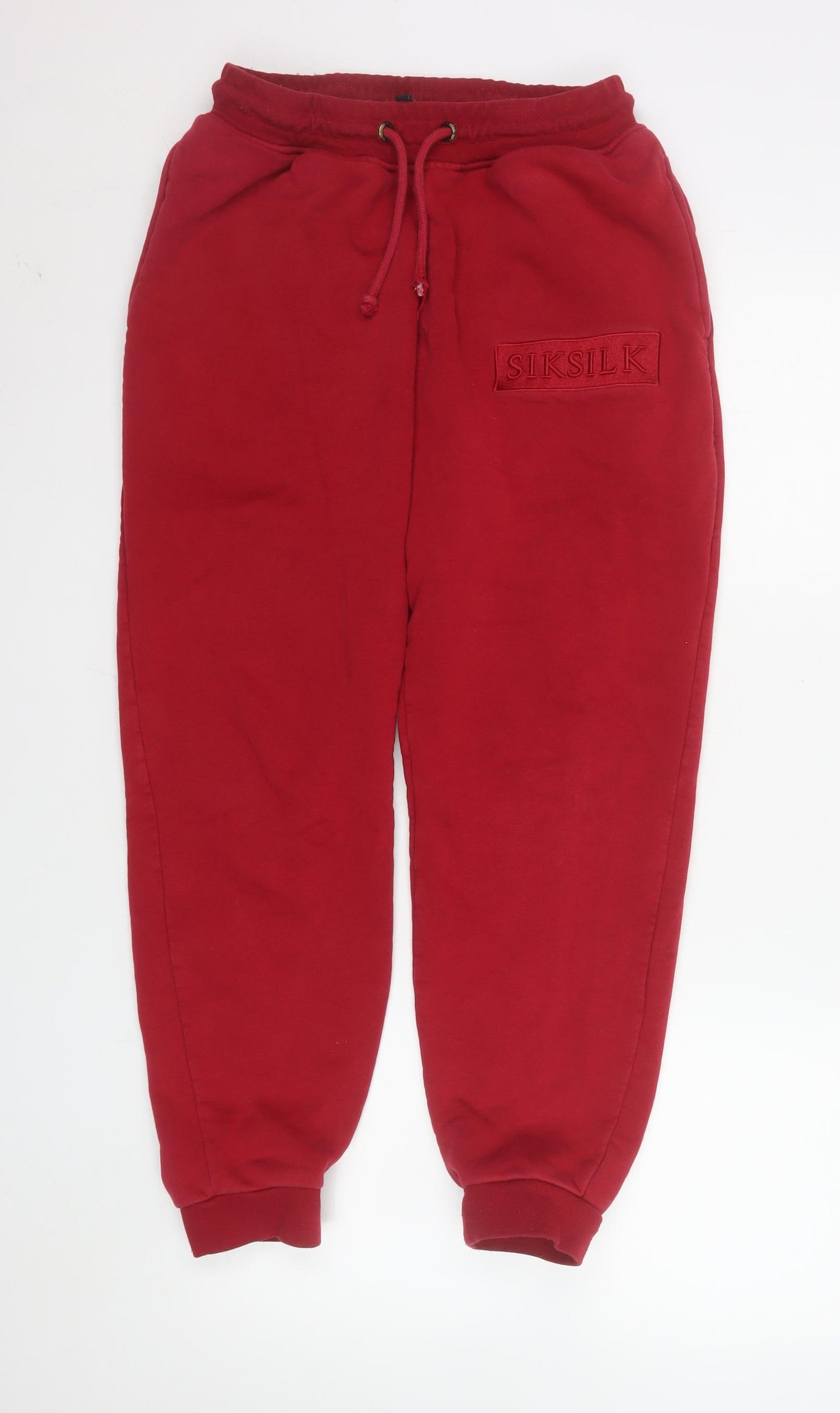 SikSilk Men Red Relaxed Fit Jogger Sweatpants Size M