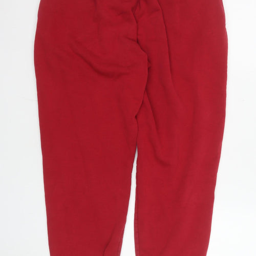 SikSilk Men Red Relaxed Fit Jogger Sweatpants Size M