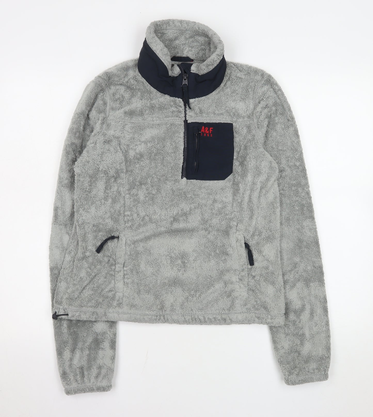 Abercrombie Men's Grey Fleece 1/4 Zip Pullover Sweatshirt Size S