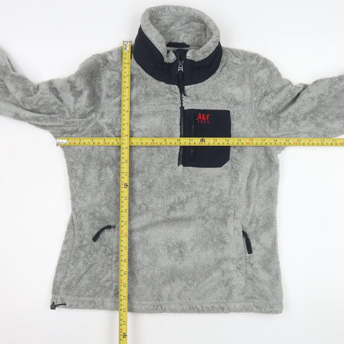 Abercrombie Men's Grey Fleece 1/4 Zip Pullover Sweatshirt Size S