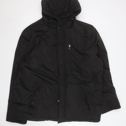 Studio Outerwear Men's Black 3XL Hooded Puffer Jacket