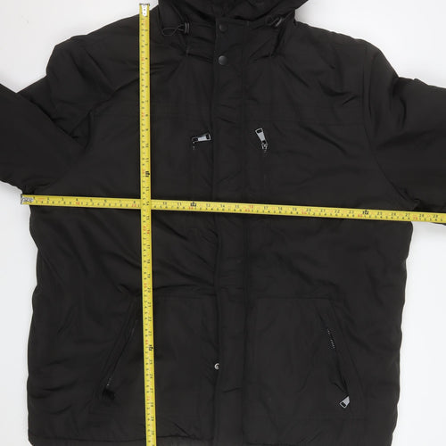Studio Outerwear Men's Black 3XL Hooded Puffer Jacket