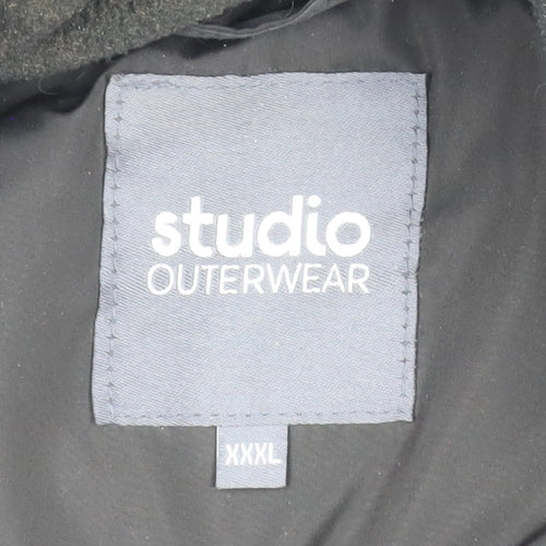 Studio Outerwear Men's Black 3XL Hooded Puffer Jacket