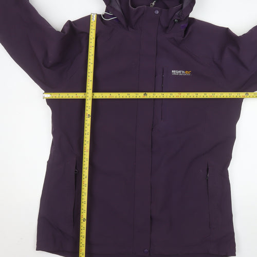 Regatta Womens Purple Waterproof Hooded Long Rain Jacket Size 18