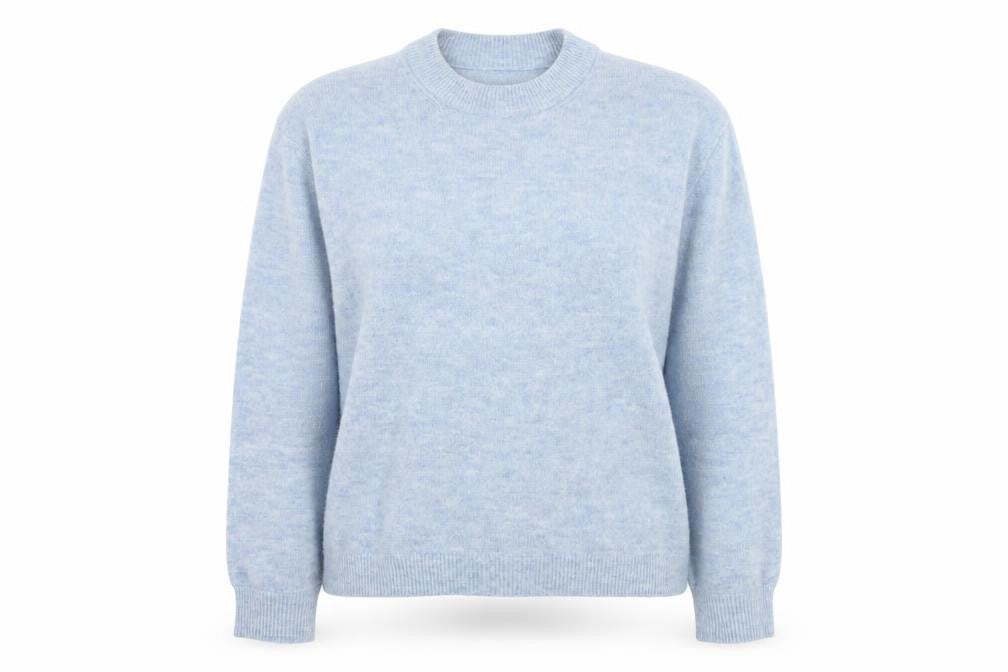 Front view of H&M Women Blue Crew Neck Knit jumper XS