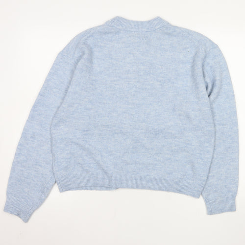 H&M Women Blue Crew Neck Knit Pullover Jumper XS