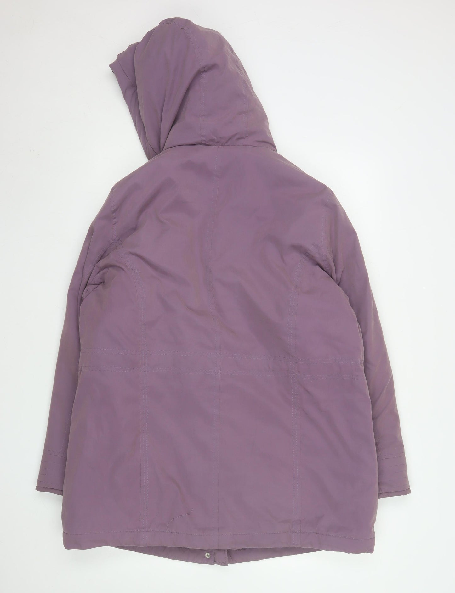 Bonmarché Women Purple Parka Jacket Size 16 Hooded Mid-Length