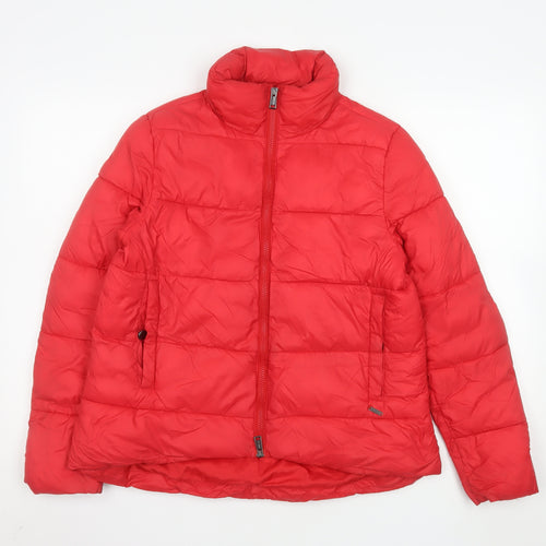 Guess Women's Red Puffer Jacket Size 6 Quilted Winter Coat