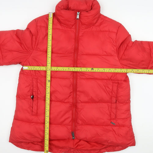 Guess Women's Red Puffer Jacket Size 6 Quilted Winter Coat