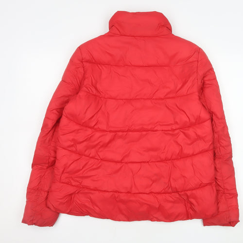 Guess Women's Red Puffer Jacket Size 6 Quilted Winter Coat