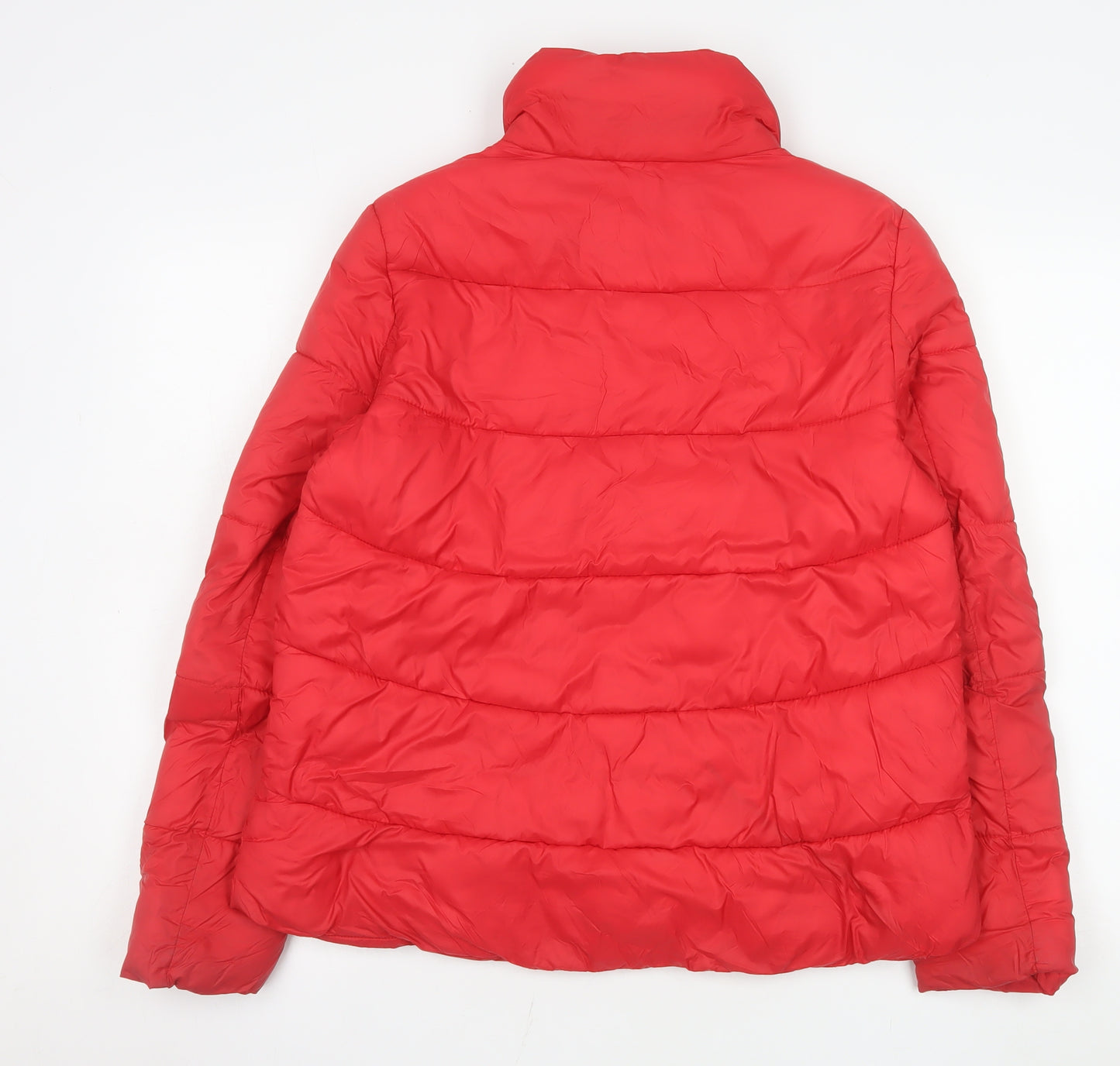 Guess Women's Red Puffer Jacket Size 6 Quilted Winter Coat