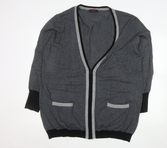 So Fabulous! Women's Grey Size 24 Zip Cardigan Viscose Knit