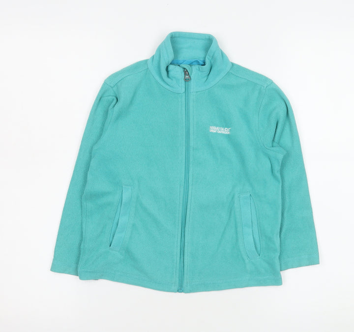 Regatta Girls Blue Fleece Zip Jacket 5-6 Years Lightweight Outdoor Coat