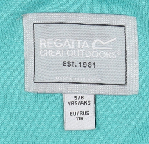 Regatta Girls Blue Fleece Zip Jacket 5-6 Years Lightweight Outdoor Coat