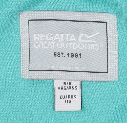 Regatta Girls Blue Fleece Zip Jacket 5-6 Years Lightweight Outdoor Coat