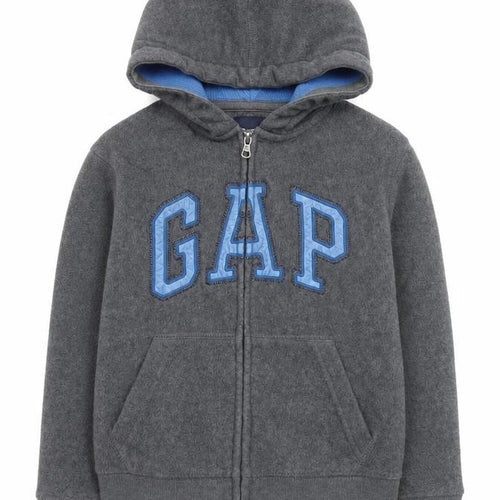 GAP Kids Girls Grey Hooded Fleece Zip Jacket 8-9 Years