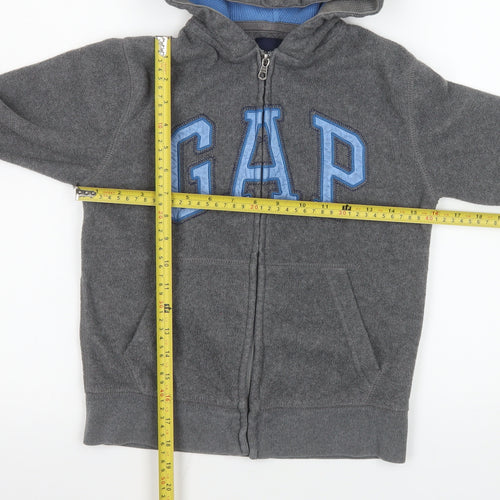 GAP Kids Girls Grey Hooded Fleece Zip Jacket 8-9 Years