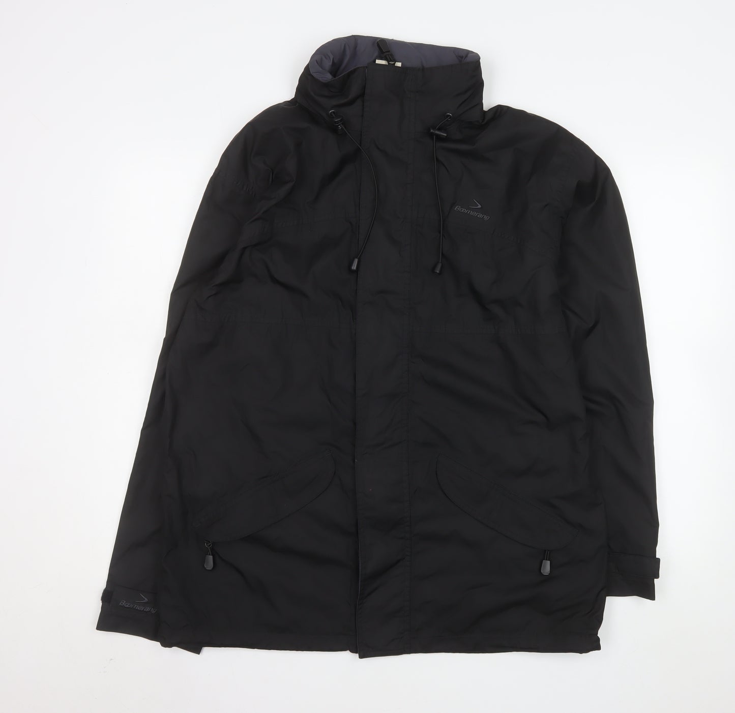 Boomerang Men's Black Polyester Hooded Parka Jacket Size 52
