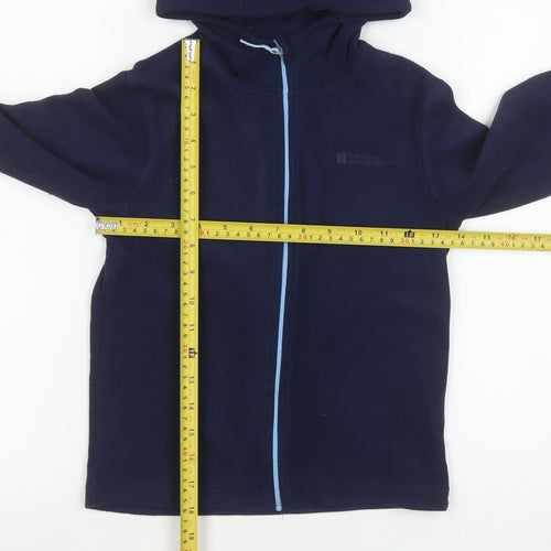 Mountain Warehouse Boys Blue Hooded Fleece Jacket 7-8 Years Full Zip Lightweight