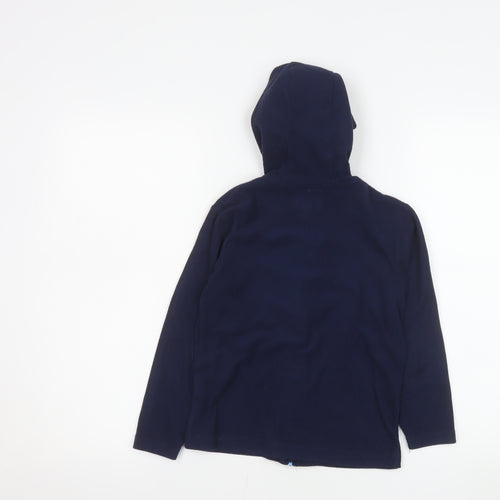 Mountain Warehouse Boys Blue Hooded Fleece Jacket 7-8 Years Full Zip Lightweight