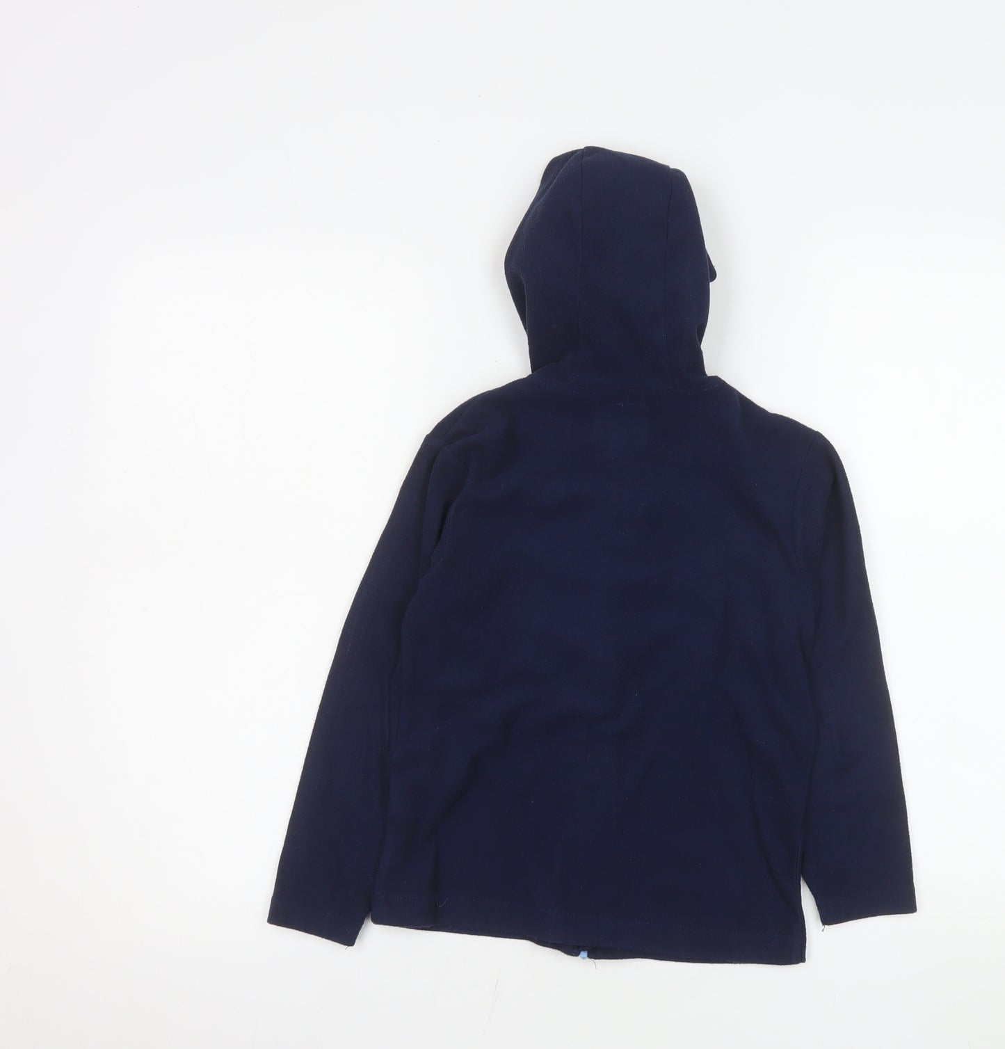 Mountain Warehouse Boys Blue Hooded Fleece Jacket 7-8 Years Full Zip Lightweight