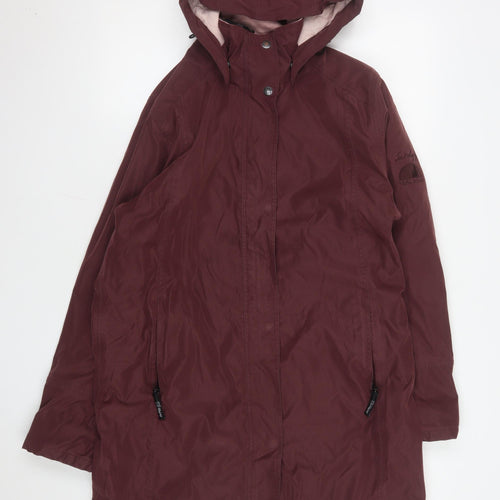 Jack Murphy Womens Brown Waterproof Long Hooded Rain Coat Size 10
