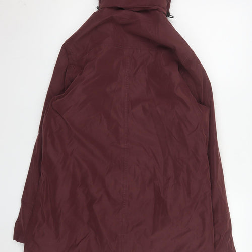 Jack Murphy Womens Brown Waterproof Long Hooded Rain Coat Size 10