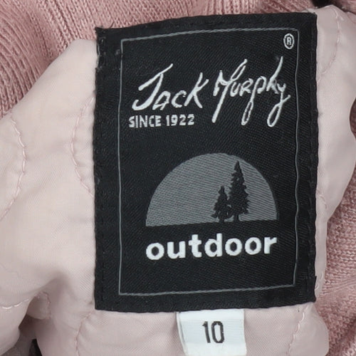 Jack Murphy Womens Brown Waterproof Long Hooded Rain Coat Size 10