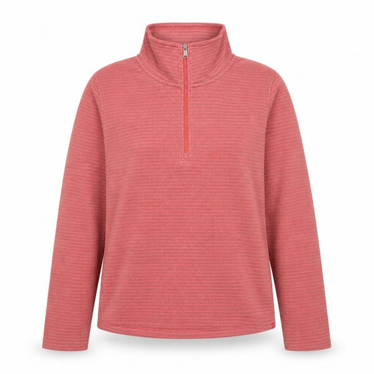 Front view of Regatta women’s pink 1/4 zip fleece pullover uk 14 outdoor sweatshirt