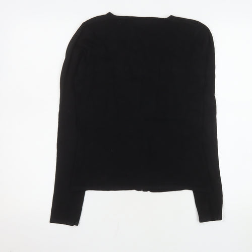 Zephirus Womens Black Beaded Full Zip Knit Jacket L Regular