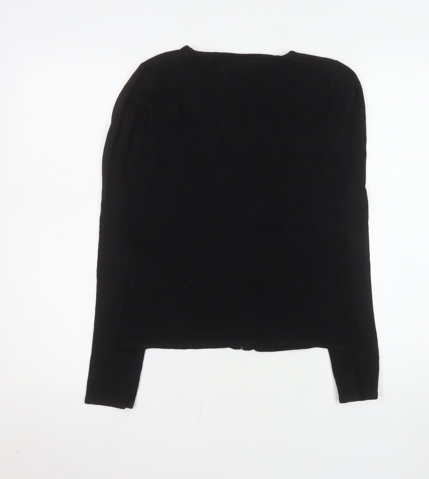 Zephirus Womens Black Beaded Full Zip Knit Jacket L Regular