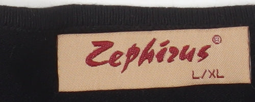 Zephirus Womens Black Beaded Full Zip Knit Jacket L Regular