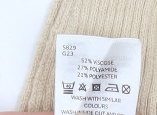 V by Very Womens Beige Black Striped V-Neck Knit Top Size 8