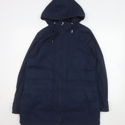 Crew Clothing Company Women's Blue Hooded Parka Coat Size 14