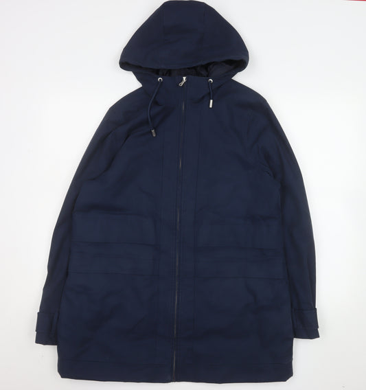 Crew Clothing Company Women's Blue Hooded Parka Coat Size 14