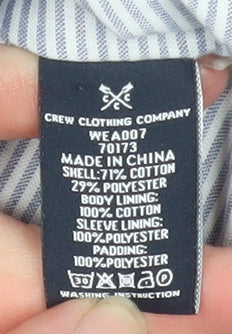 Crew Clothing Company Women's Blue Hooded Parka Coat Size 14
