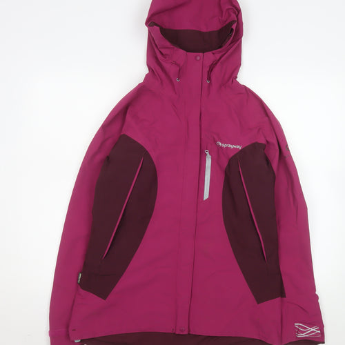 Sprayway Women's Pink Waterproof Hooded Rain Jacket UK 10
