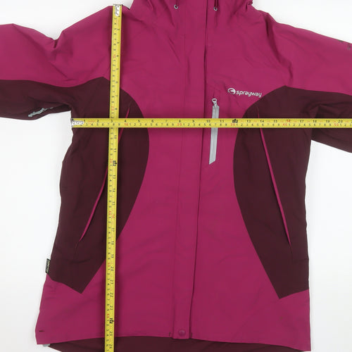 Sprayway Women's Pink Waterproof Hooded Rain Jacket UK 10
