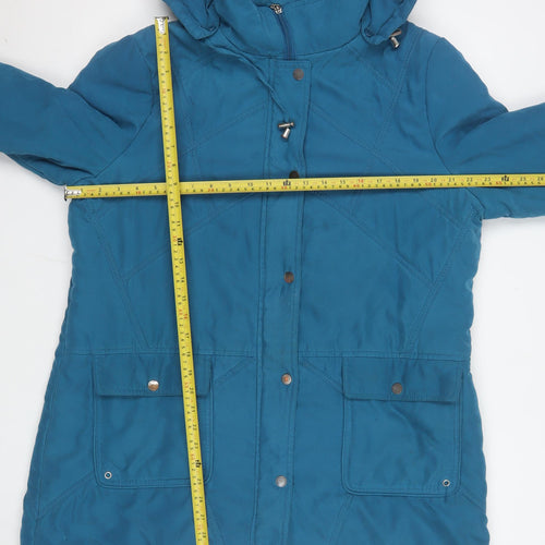 First Avenue Women’s Blue Hooded Parka Coat Size 18 Lined Winter Jacket