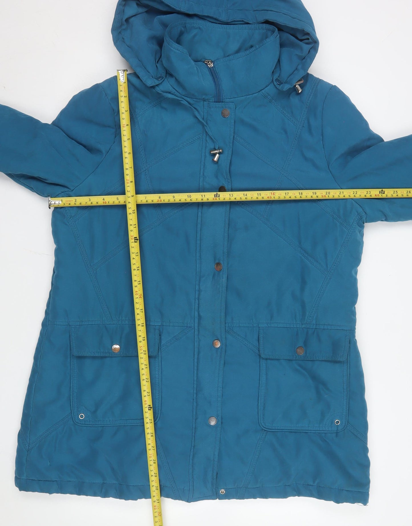 First Avenue Women’s Blue Hooded Parka Coat Size 18 Lined Winter Jacket