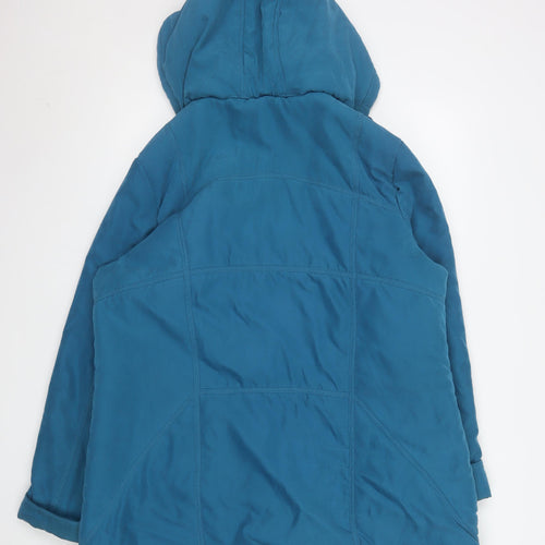 First Avenue Women’s Blue Hooded Parka Coat Size 18 Lined Winter Jacket
